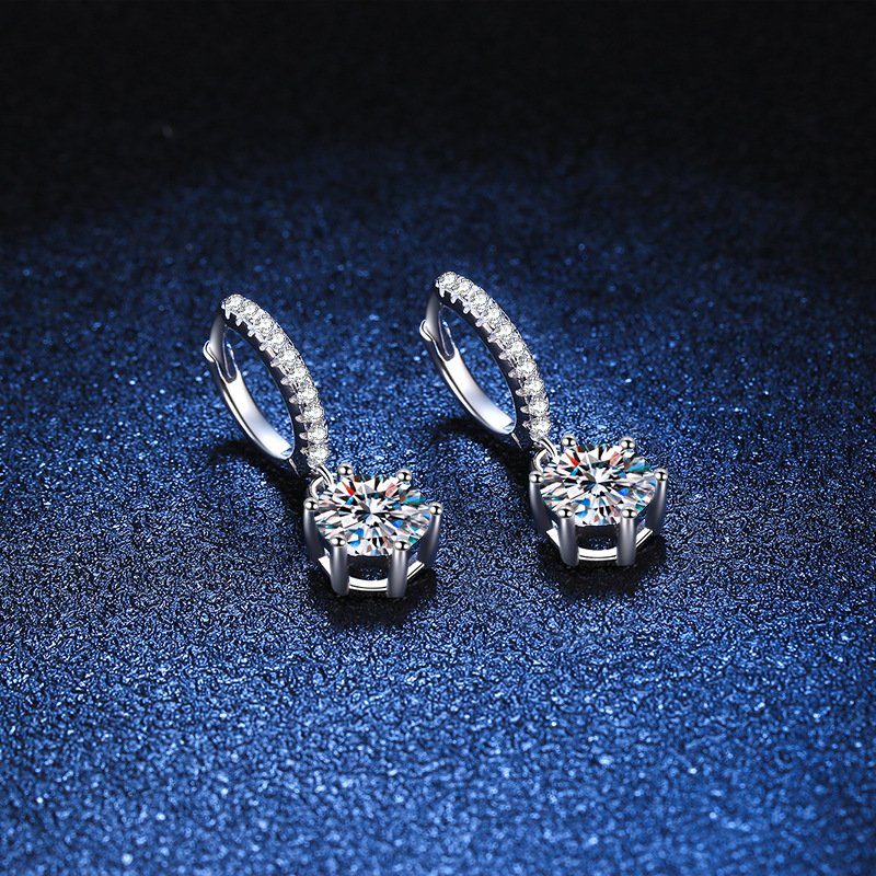 Adelina Earrings in sterling silver with moissanite
