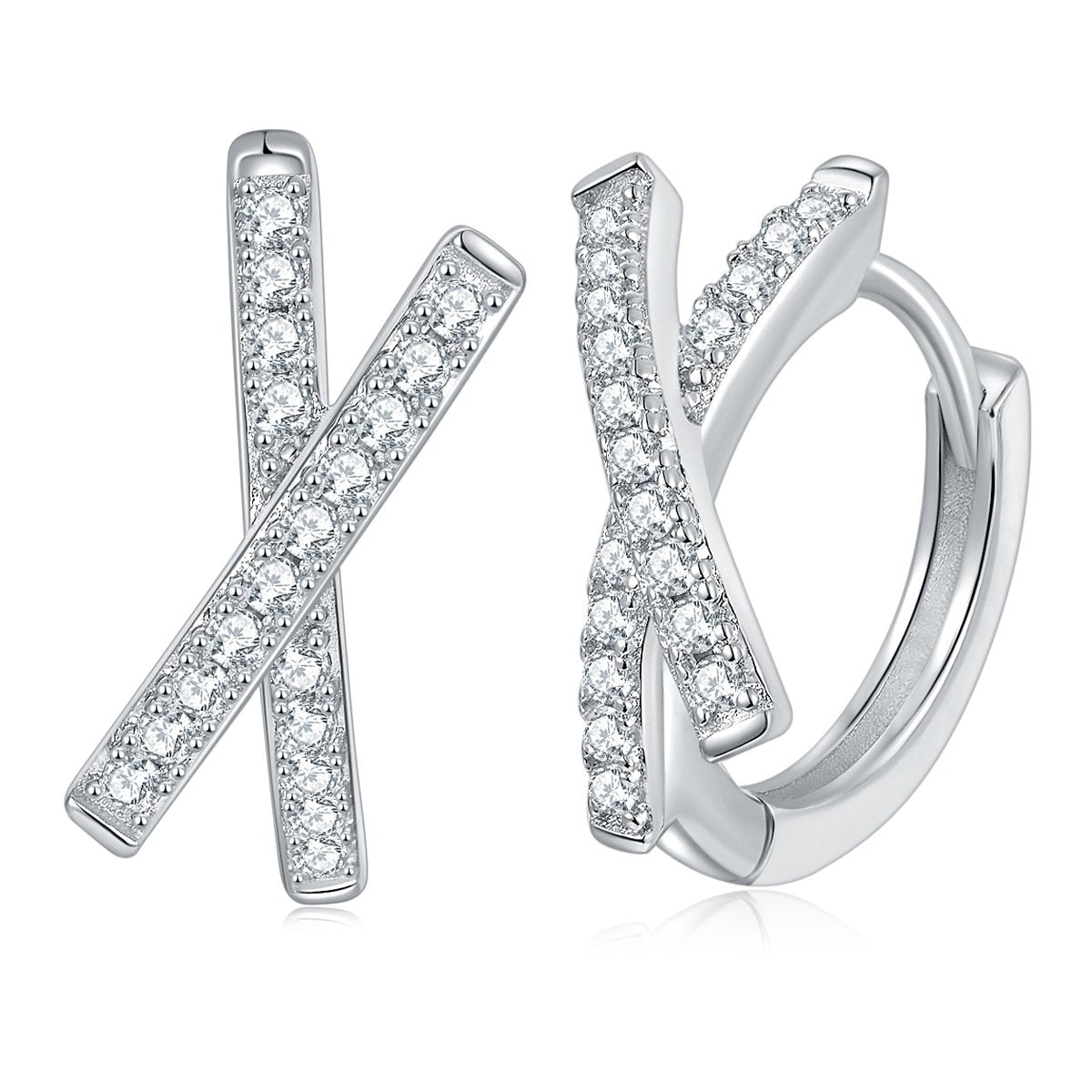 Angela Earrings in sterling silver with moissanite