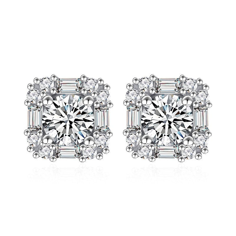 Astra Earrings in sterling silver with moissanite