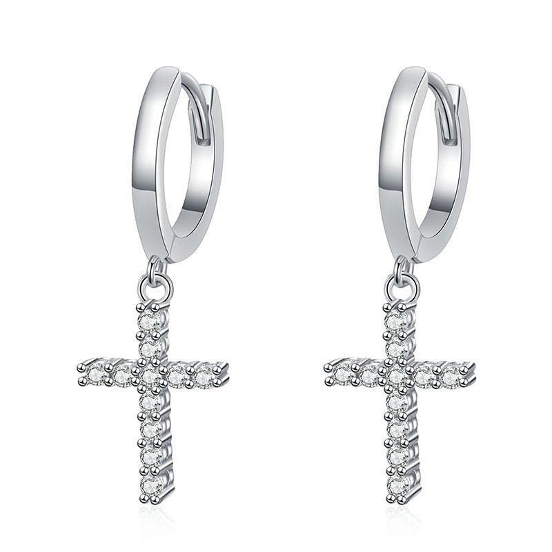 Bracciano Earrings in sterling silver with moissanite