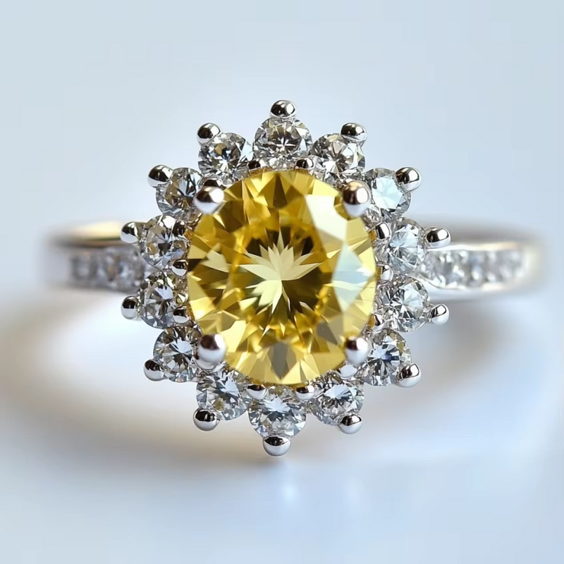 Cloe Ring in sterling silver with natural quartz