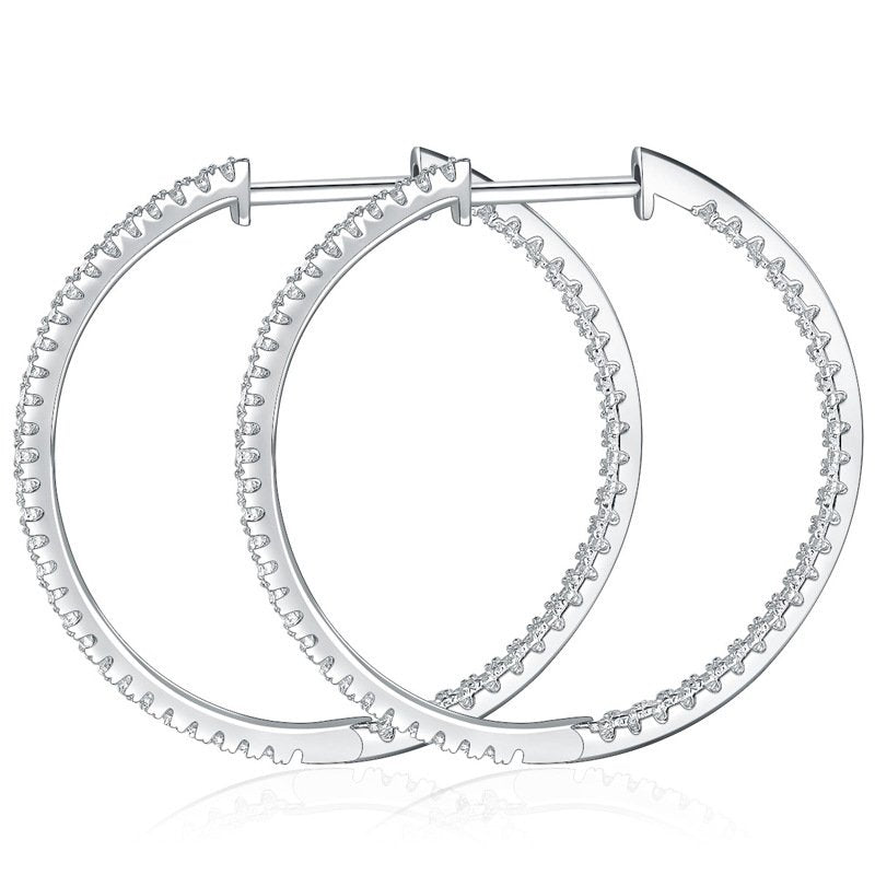 Enrichetta Hoop Earrings in sterling silver with moissanite