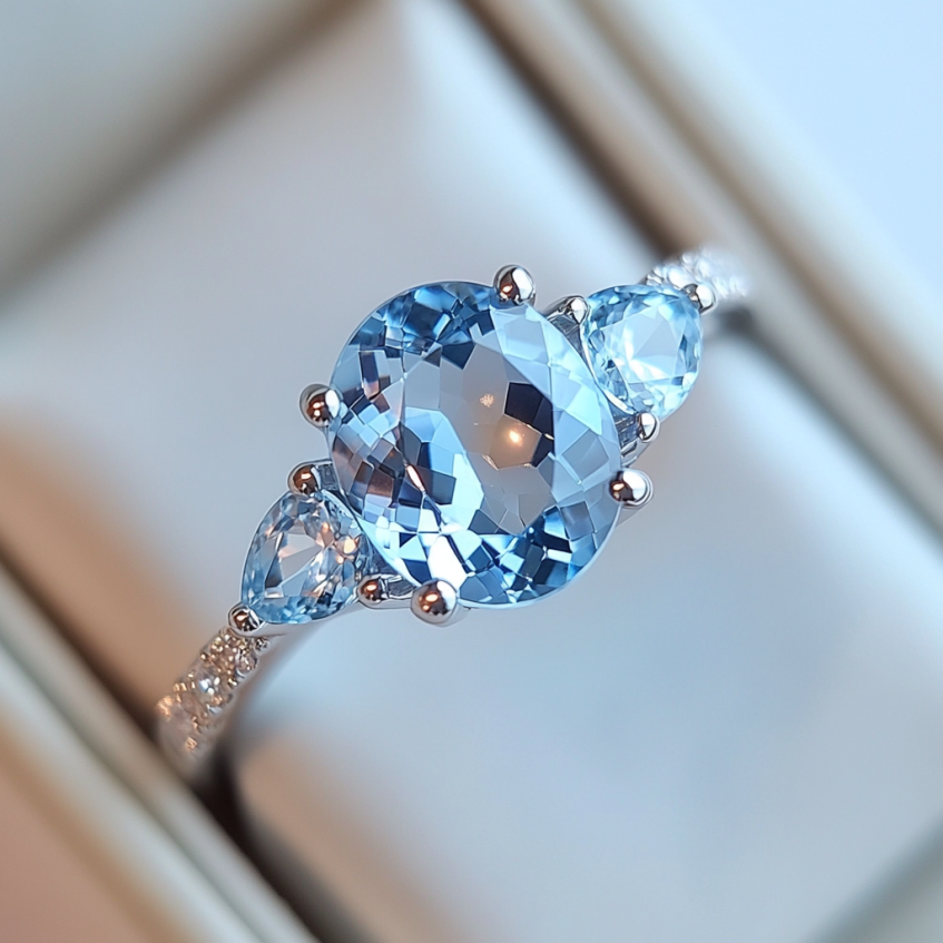 Fede Ring in sterling silver with natural topaz