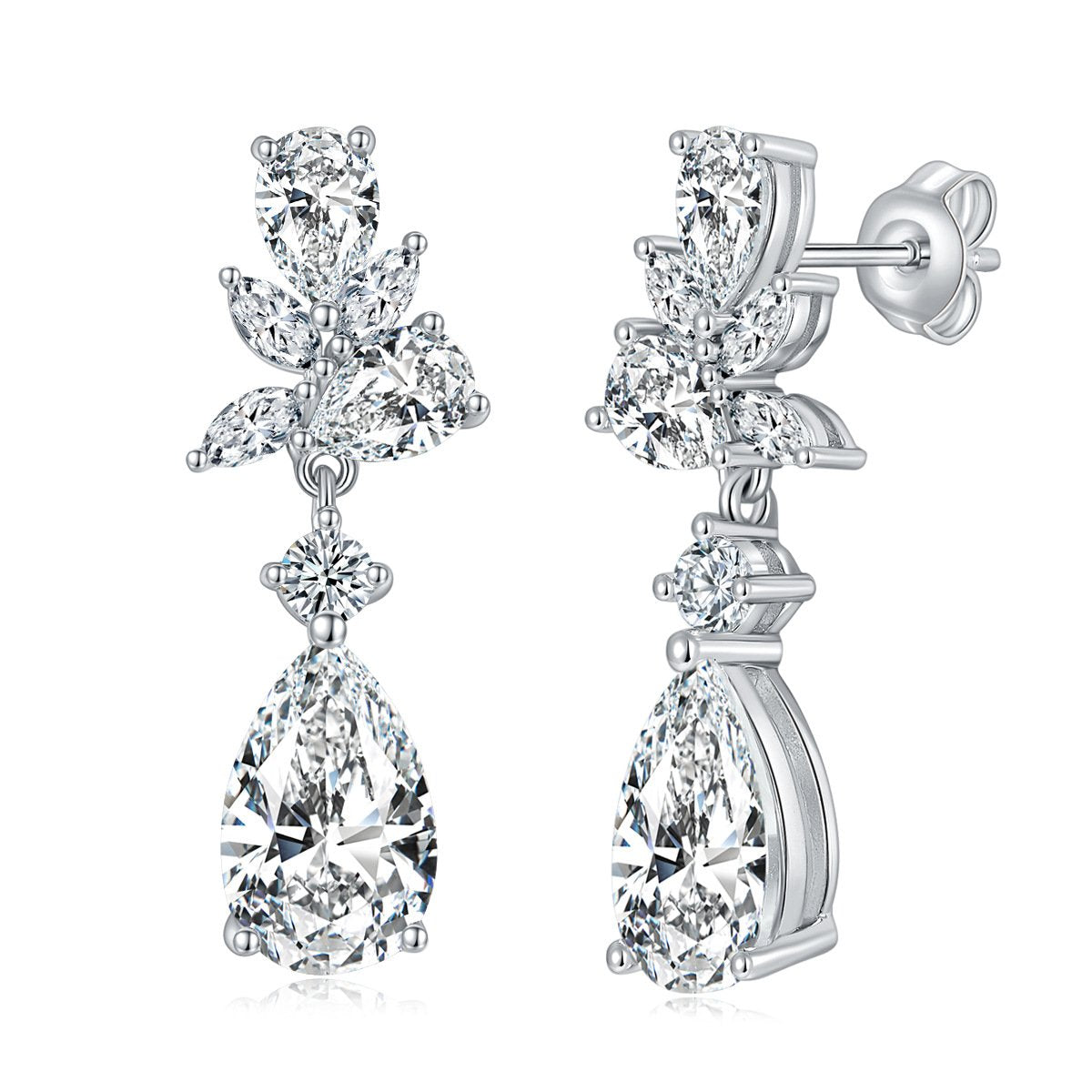 Giorgia Earrings in sterling silver with moissanite