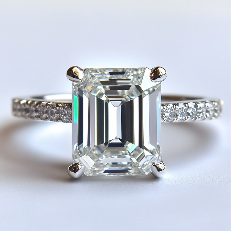 Iseo Ring in 14K gold with moissanite