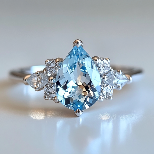 Letizia Ring in sterling silver with natural topaz