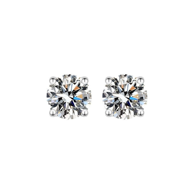 Mia Earrings in sterling silver with moissanite