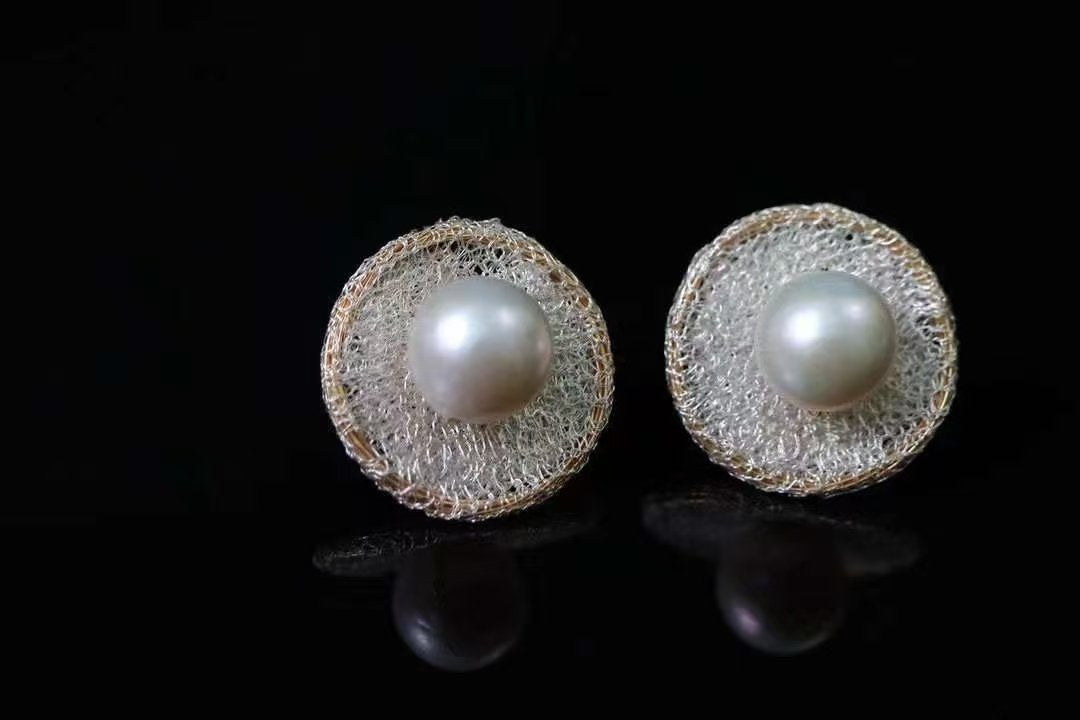 Murano Pearl Earrings — view 2