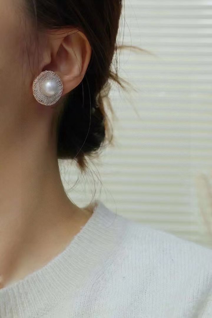 Murano Pearl Earrings — view 4