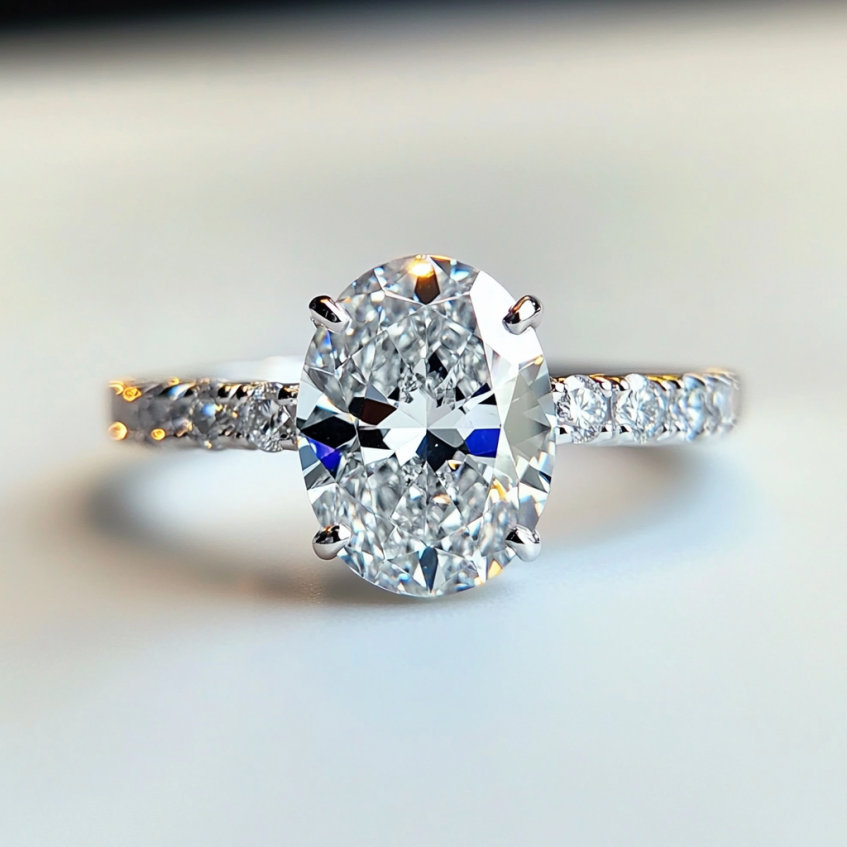 Procida Ring in 14K gold with moissanite