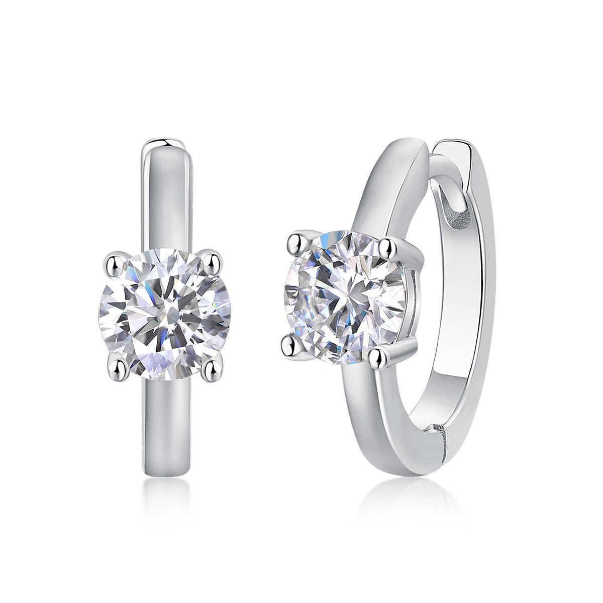 Rosalba Earrings in sterling silver with moissanite