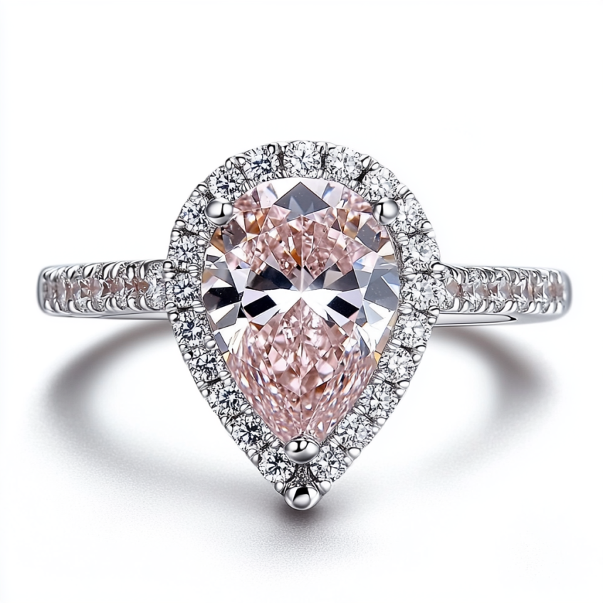 Titania Ring in 14K gold with moissanite
