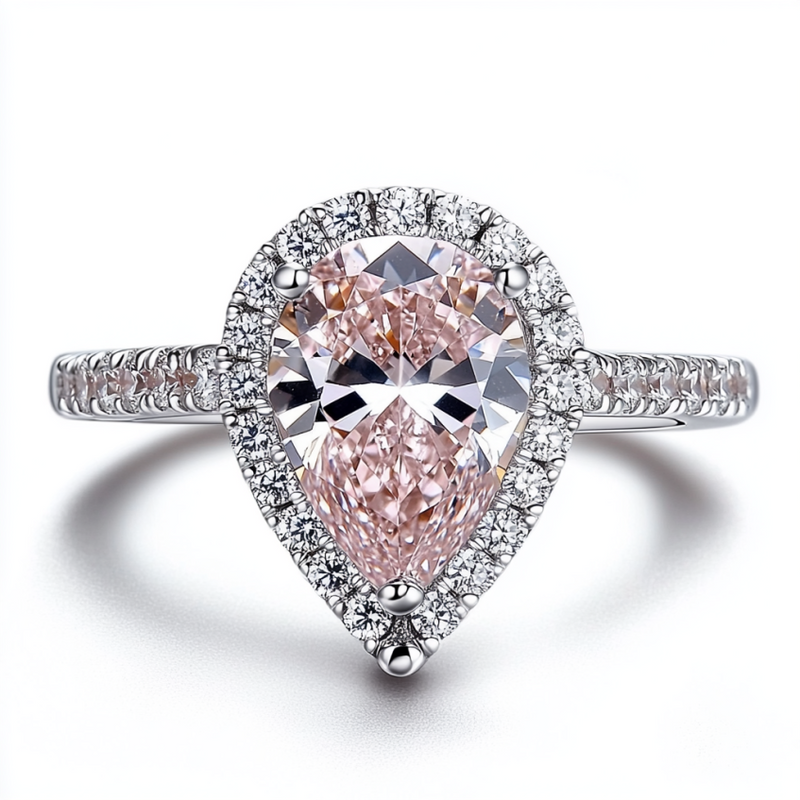 Titania Ring in 14K gold with moissanite